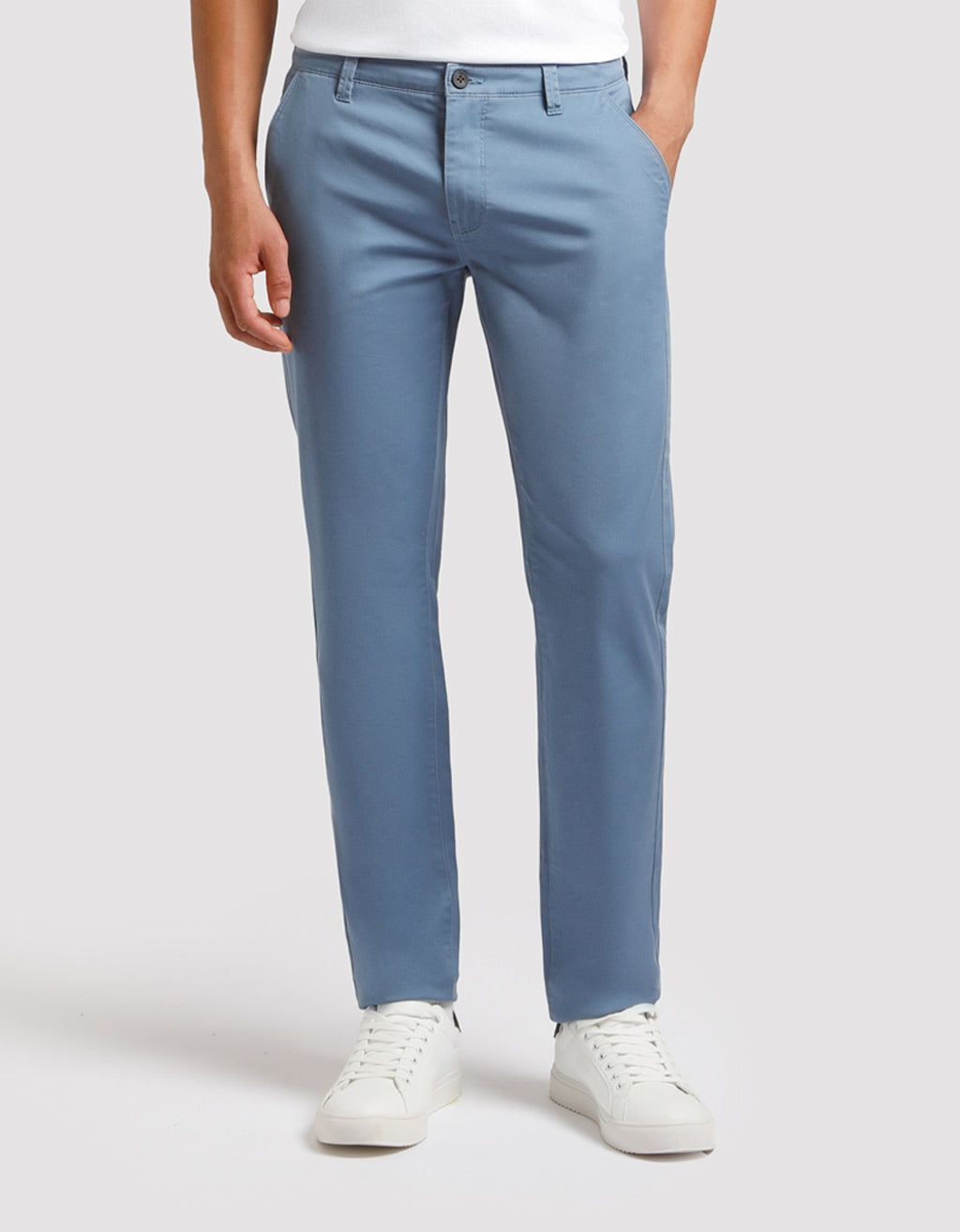 Pantalone chino in cotone|Colore:Ciano