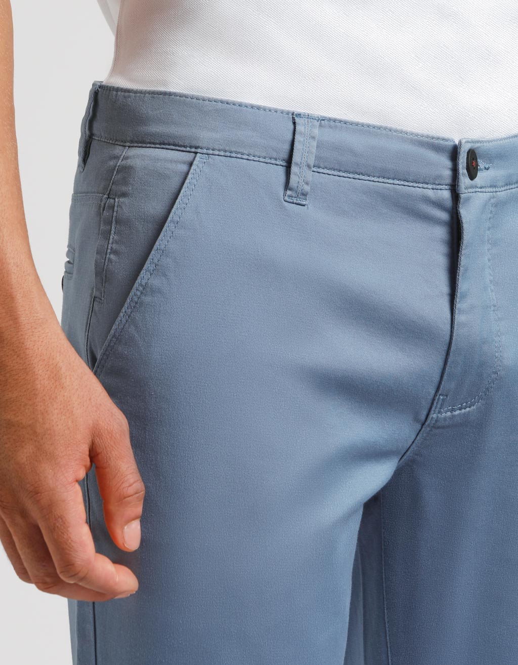 Pantalone chino in cotone|Colore:Ciano