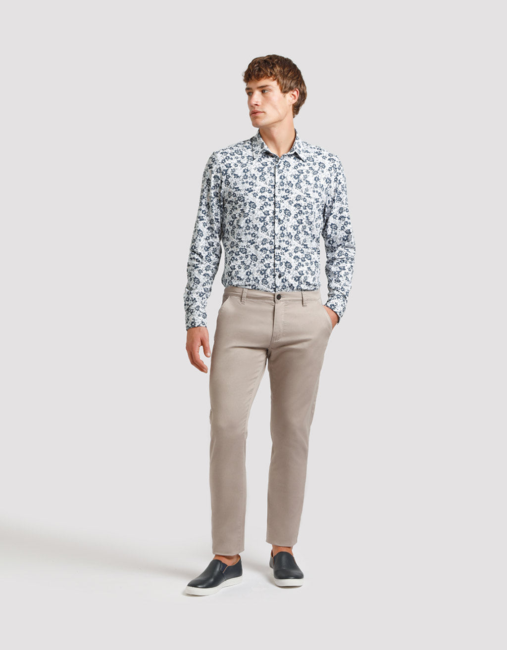 Pantalone chino in cotone|Colore:Sabbia