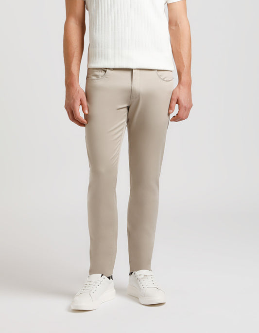 Pantalone cinque tasche in cotone|Colore:Beige