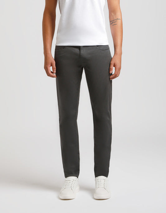 Pantalone cinque tasche in cotone|Colore:Grigio scuro