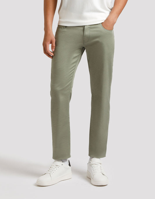 Pantalone cinque tasche in cotone|Colore:Salvia