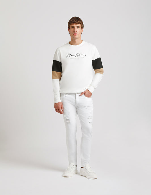 Pantalone cinque tasche in cotone|Colore:Bianco