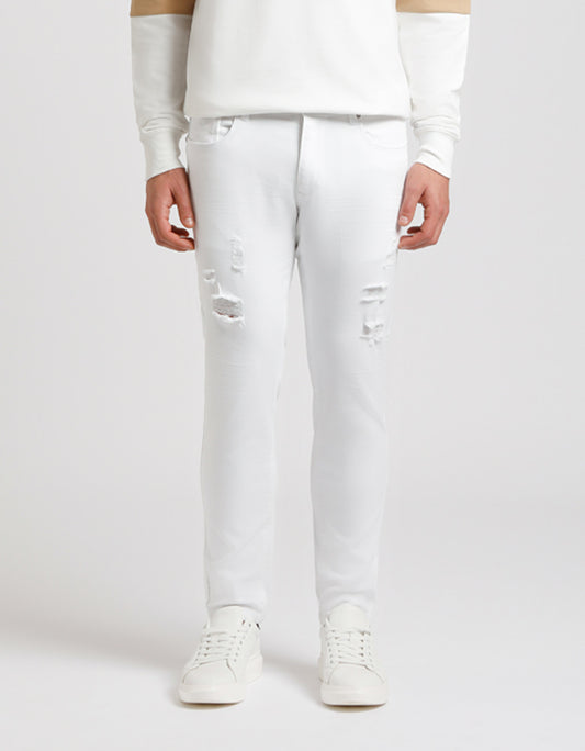 Pantalone cinque tasche in cotone|Colore:Bianco