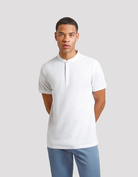 Polo coreana 100% cotone|Colore:Bianco