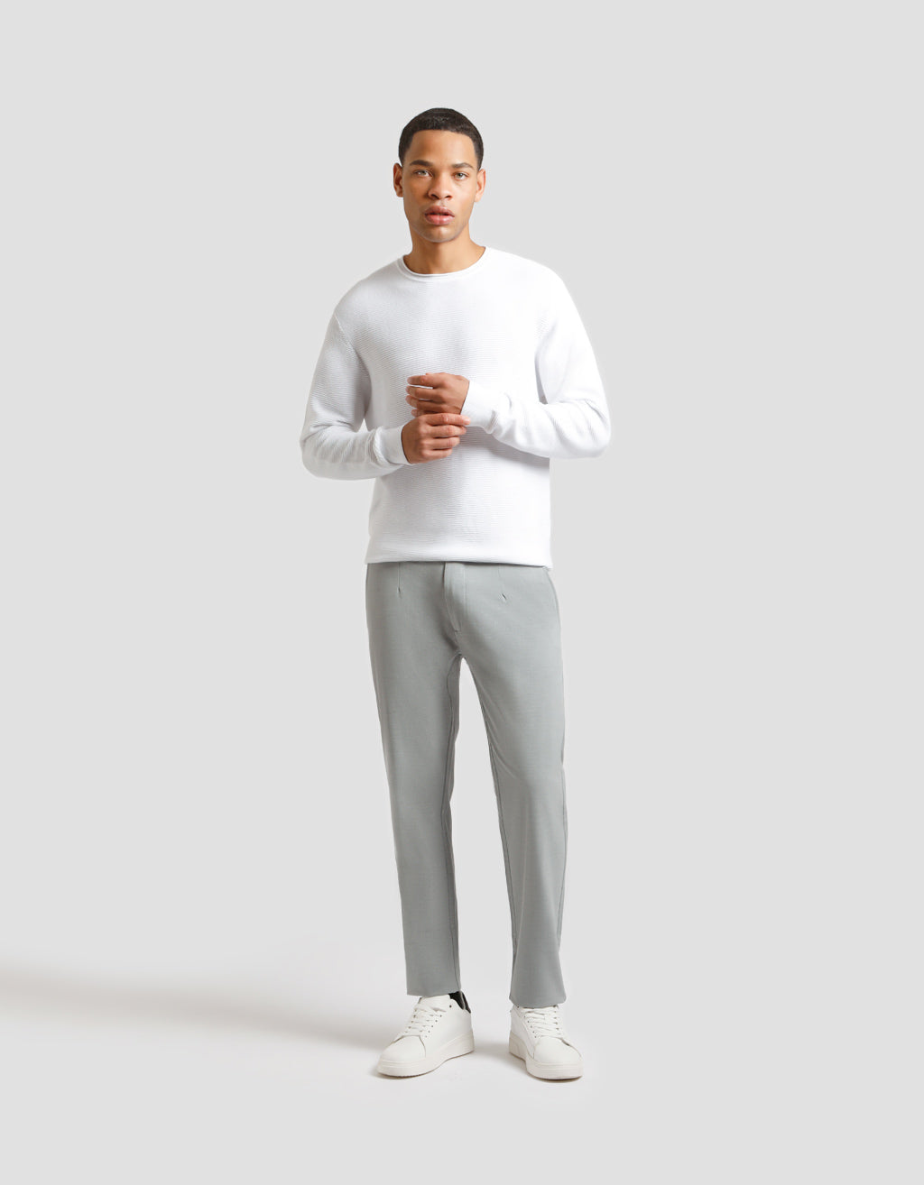 Pantaloni chino misto viscosa|Colore:Grigio