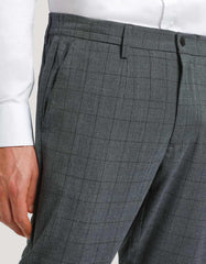 Pantaloni chino con fantasia a quadri|Colore:Blue
