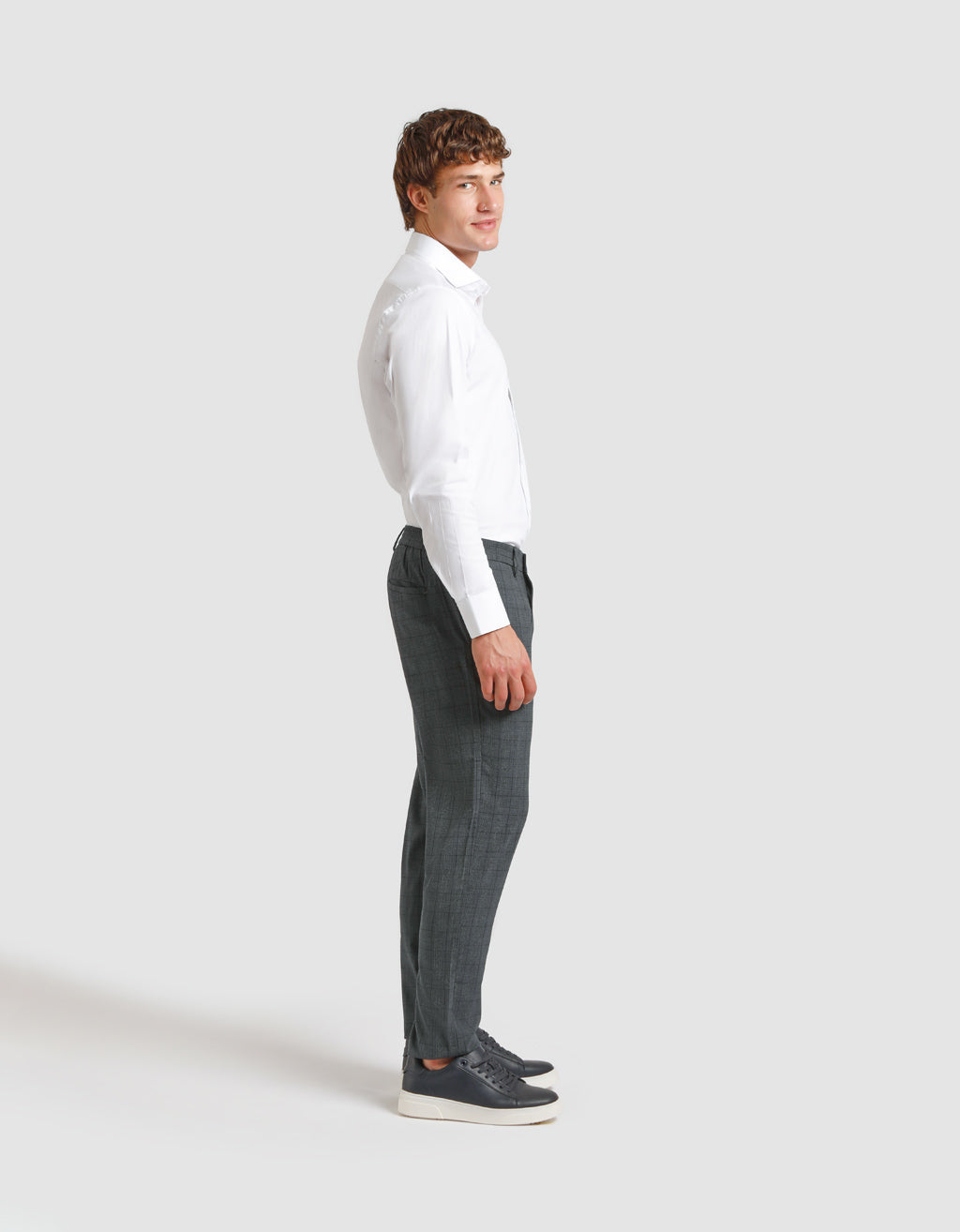 Pantaloni chino con fantasia a quadri|Colore:Blue