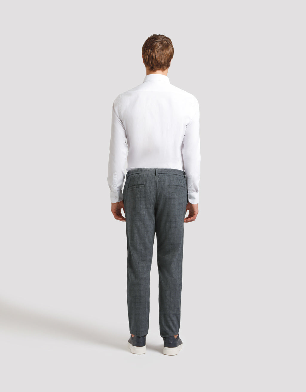Pantaloni chino con fantasia a quadri|Colore:Blue