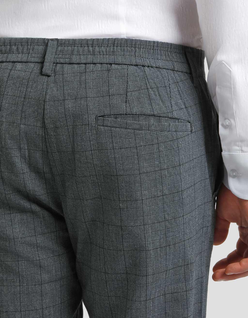Pantaloni chino con fantasia a quadri|Colore:Blue