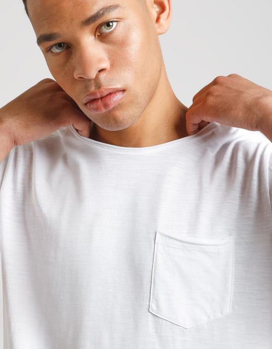 T-shirt con taschino|Colore:Bianco