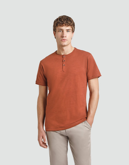 T-shirt collo serafino|Colore:Rame