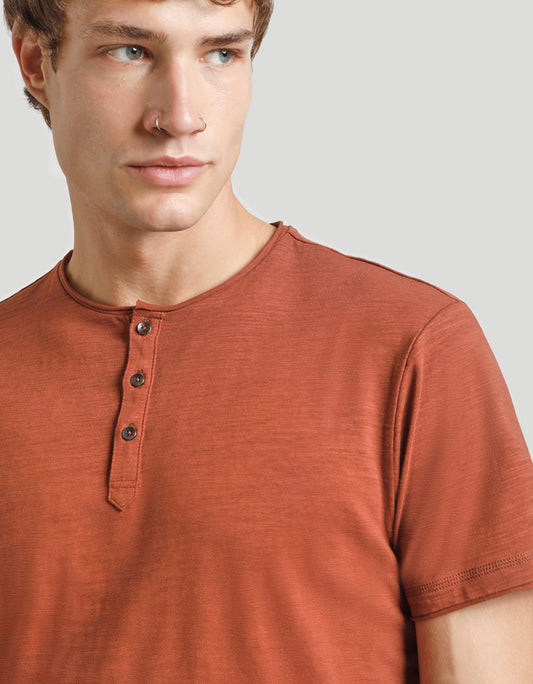 T-shirt collo serafino|Colore:Rame