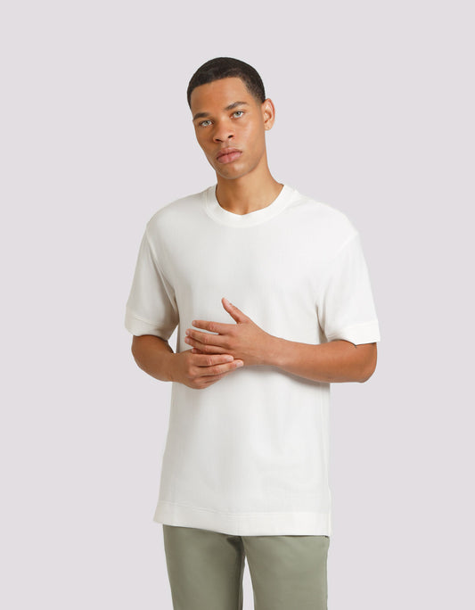 Structured viscose T-shirt