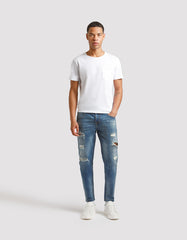 Jeans skinny fit con strappi|Colore:Jeans