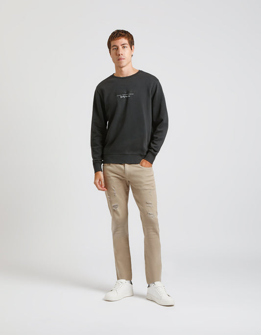 Pantalone cinque tasche in cotone|Colore:Beige