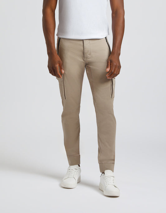 Pantalone cargo in cotone|Colore:Beige