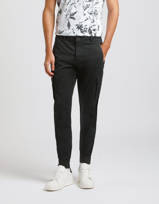 Pantalone cargo in cotone|Colore:Nero