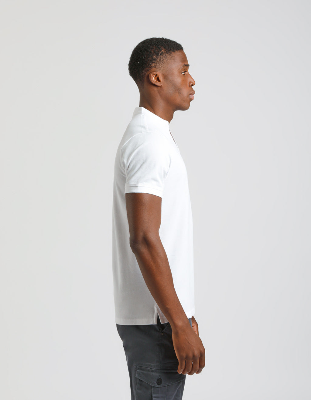 Polo coreana 100% cotone|Colore:Bianco
