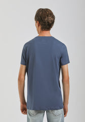 T-shirt 100% cotone con stampa|Colore:Jeans