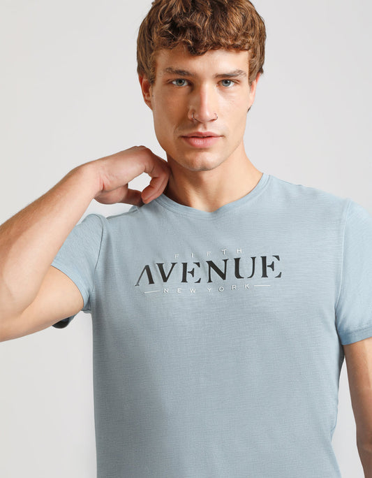 T-shirt 100% cotone con stampa|Colore:Polvere