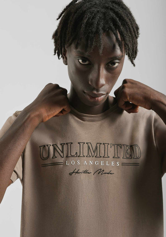 T-shirt 100% cotone con stampa|Colore:Fango