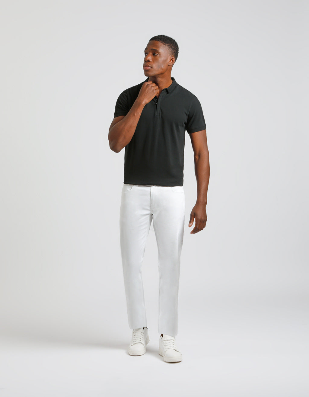 Pantaloni cinque tasche in cotone|Colore:Bianco