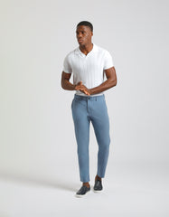 Pantaloni chino misto viscosa|Colore:Ciano