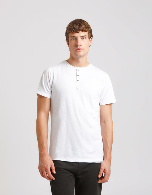 T-shirt collo serafino|Colore:Bianco