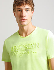 Fluo T-shirt with embossed print
