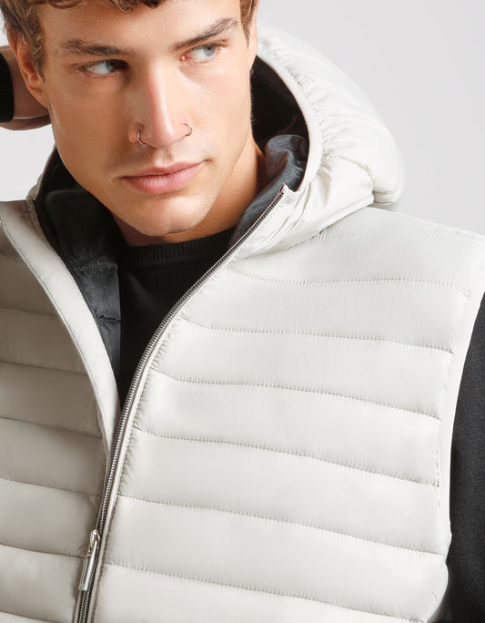 Smanicato imbottito in nylon con cappuccio|Colore:Ghiaccio