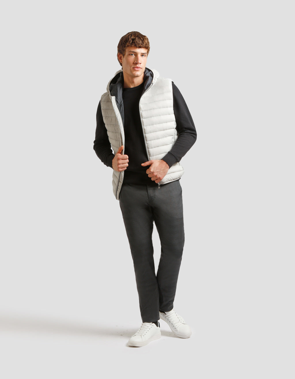 Smanicato imbottito in nylon con cappuccio|Colore:Ghiaccio