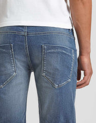 Slim-fit denim bermuda shorts