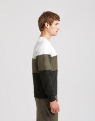 Felpa girocollo colorblock