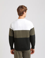 Felpa girocollo colorblock