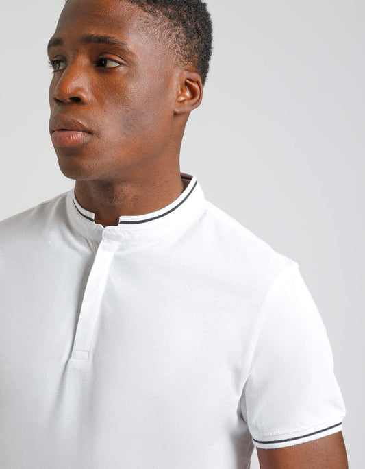 Polo coreana 100% cotone|Colore:Bianco