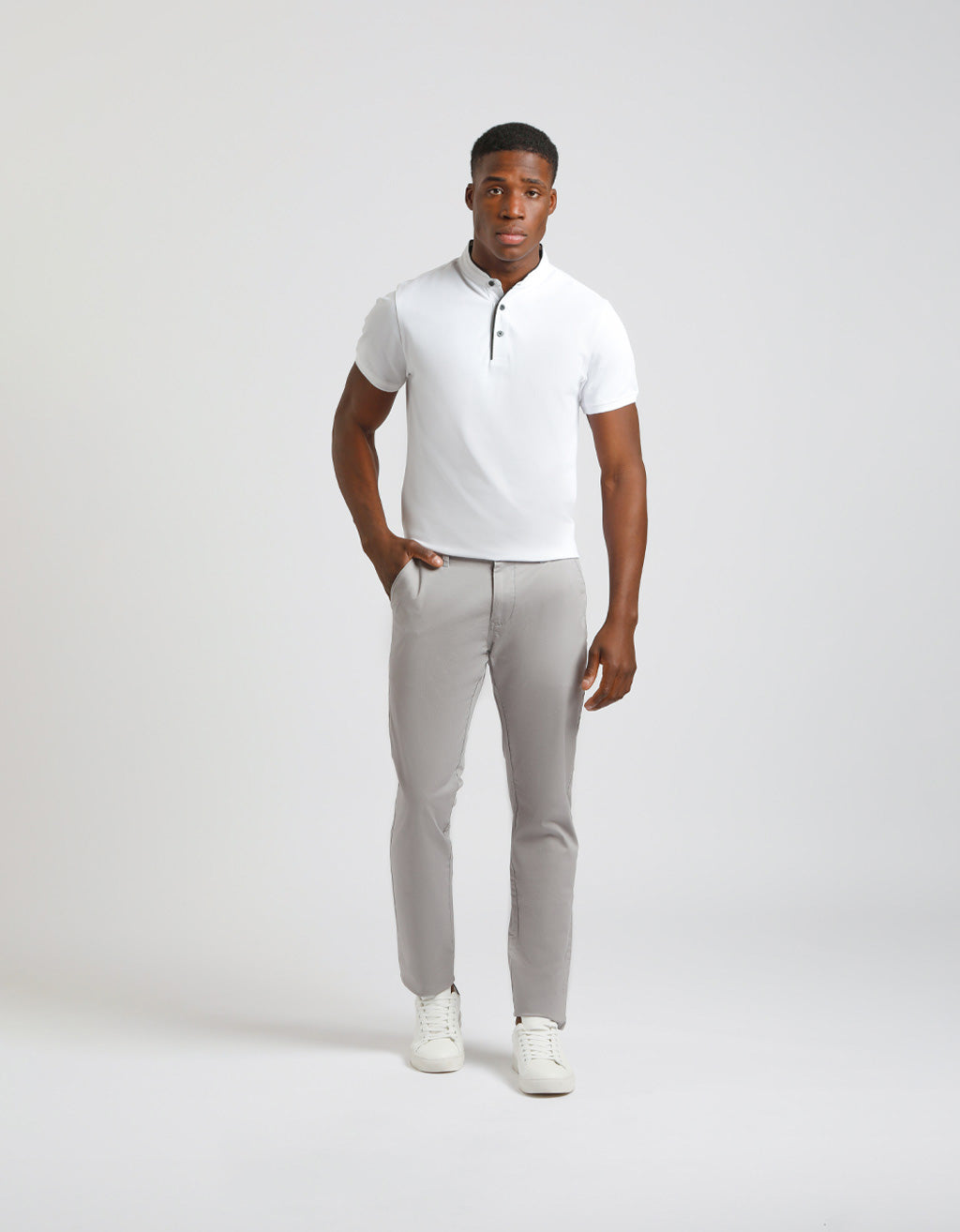 Pantaloni chino in cotone|Colore:Grigio chiaro