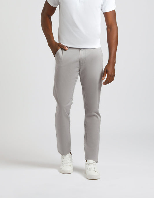 Pantaloni chino in cotone|Colore:Grigio chiaro