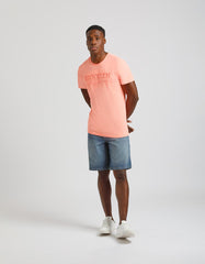 Fluo T-shirt with embossed print