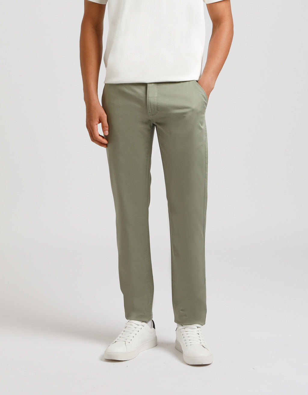 Pantalone chino in cotone|Colore:Salvia