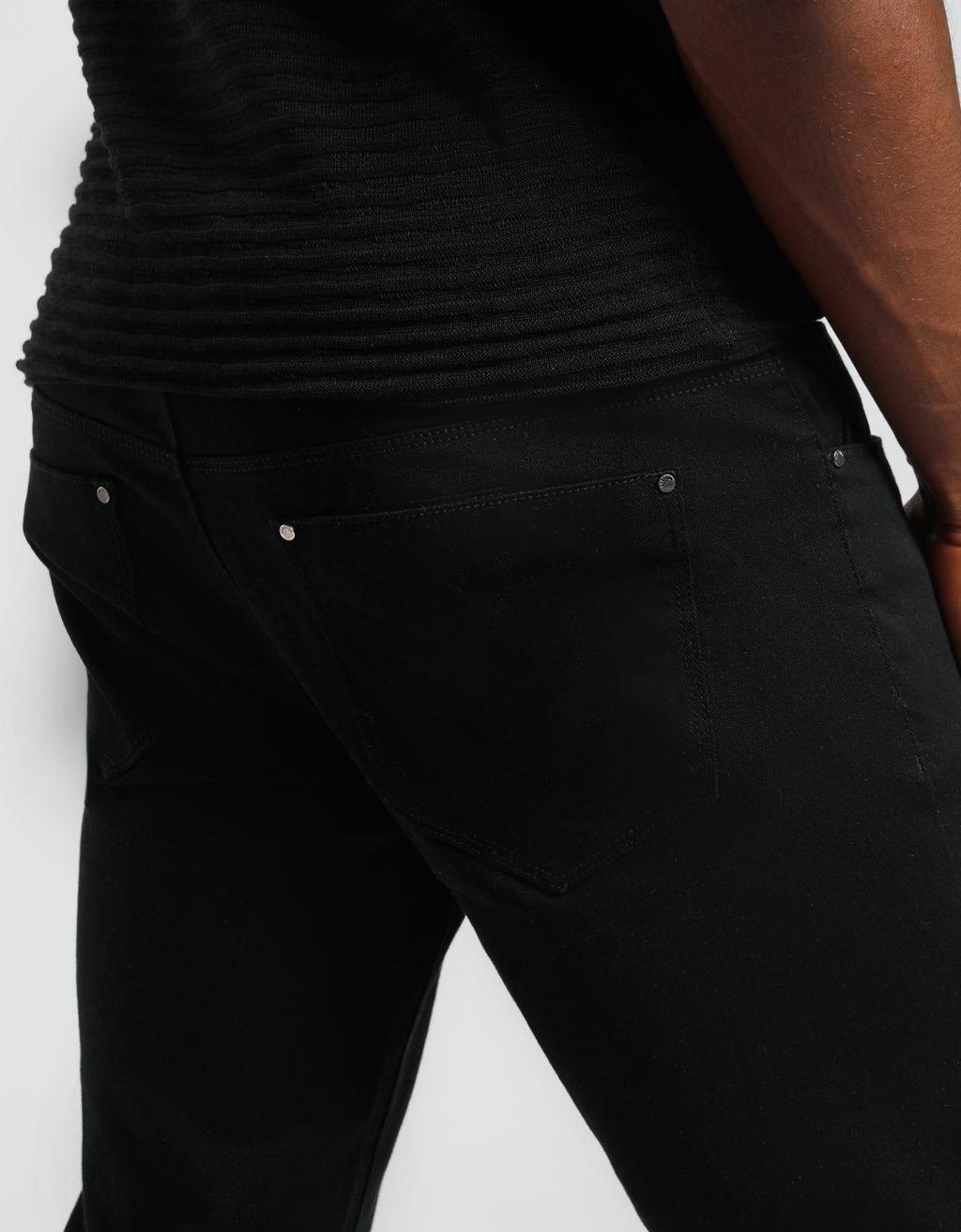 Pantalone cinque tasche in cotone|Colore:Nero