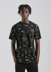 T-shirt fantasia 100% cotone|Colore:Nero