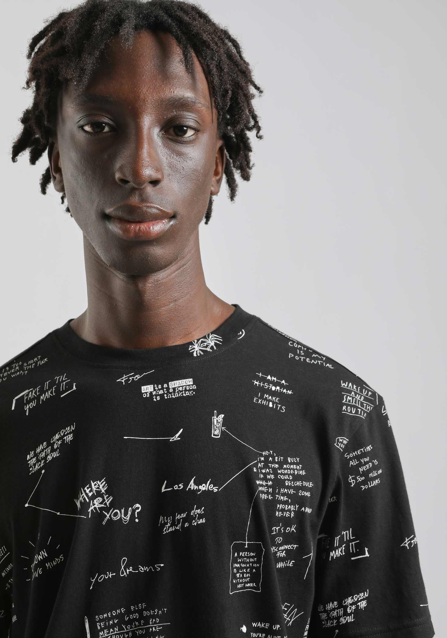 T-shirt fantasia 100% cotone|Colore:Nero