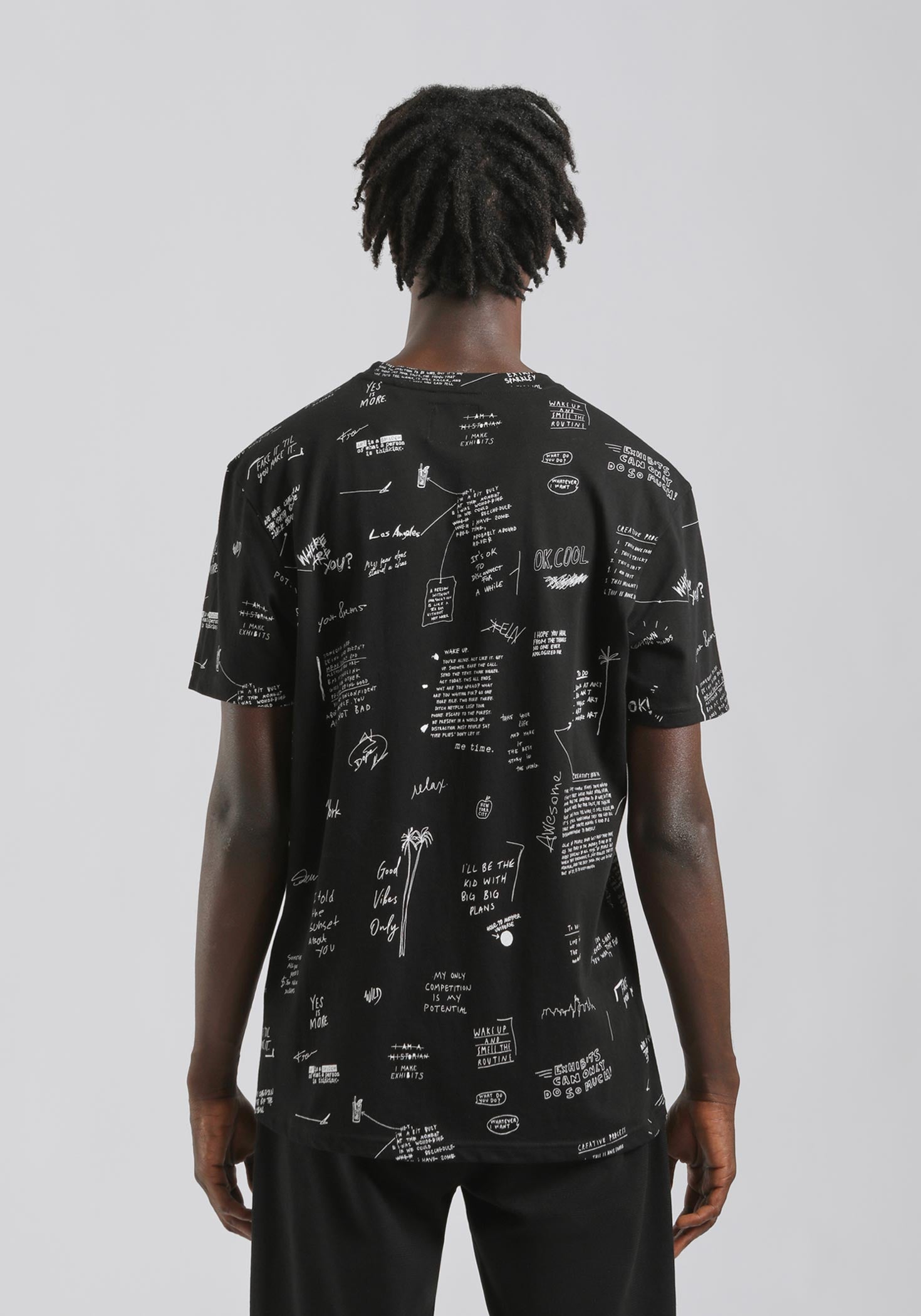 T-shirt fantasia 100% cotone|Colore:Nero