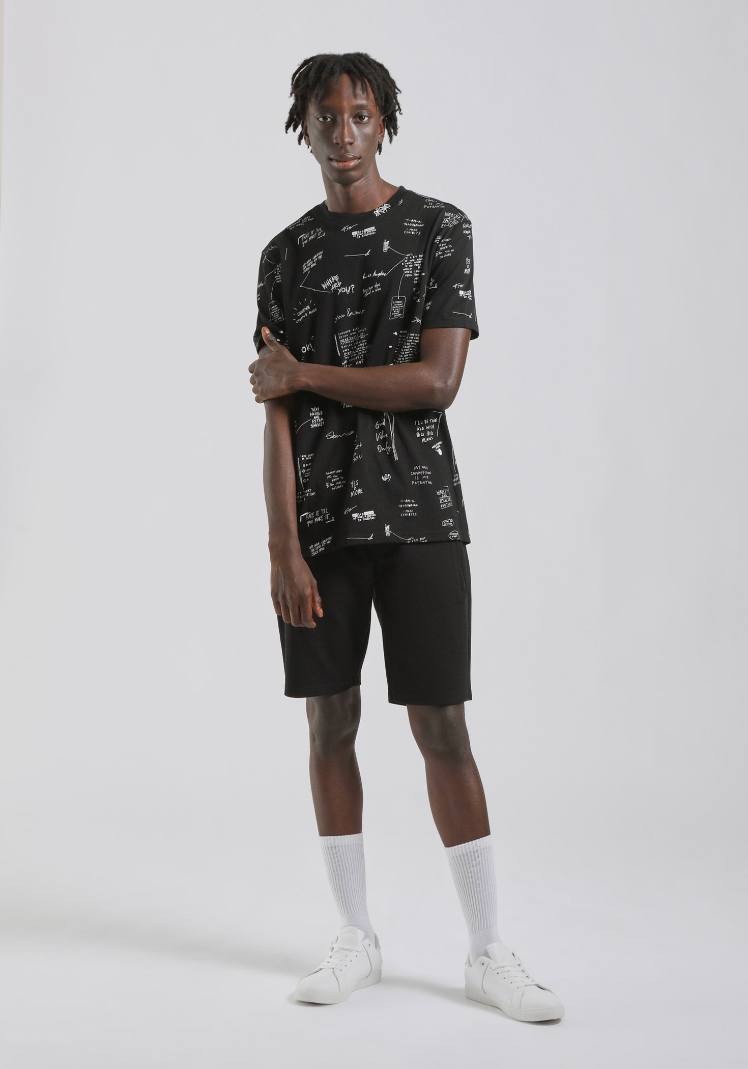 T-shirt fantasia 100% cotone|Colore:Nero