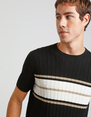 Colourblock knitted T-shirt
