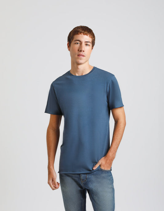 T-shirt basic 100% cotone|Colore:Jeans