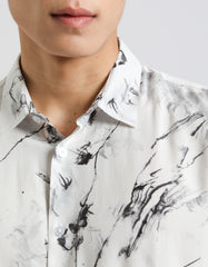 Patterned viscose half sleeve shirt