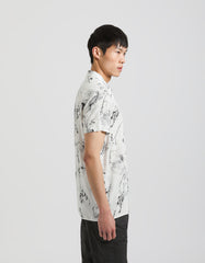 Patterned viscose half sleeve shirt