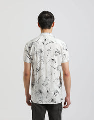 Patterned viscose half sleeve shirt